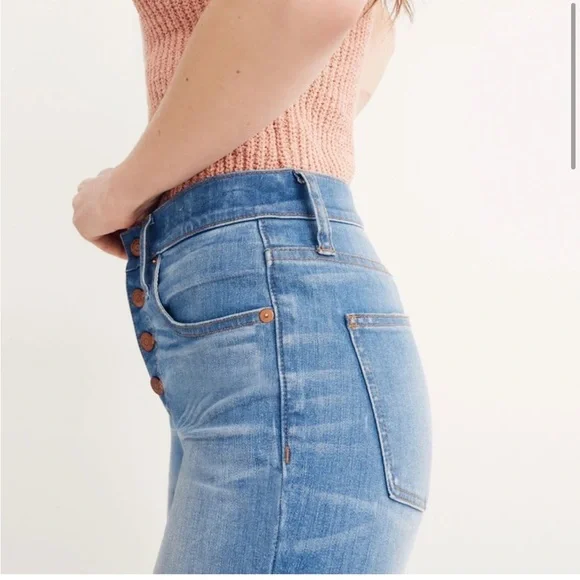 Madewell Women’s Cali Demi Mini Flare Distressed Jeans Size 24 - Picture 4 of 10